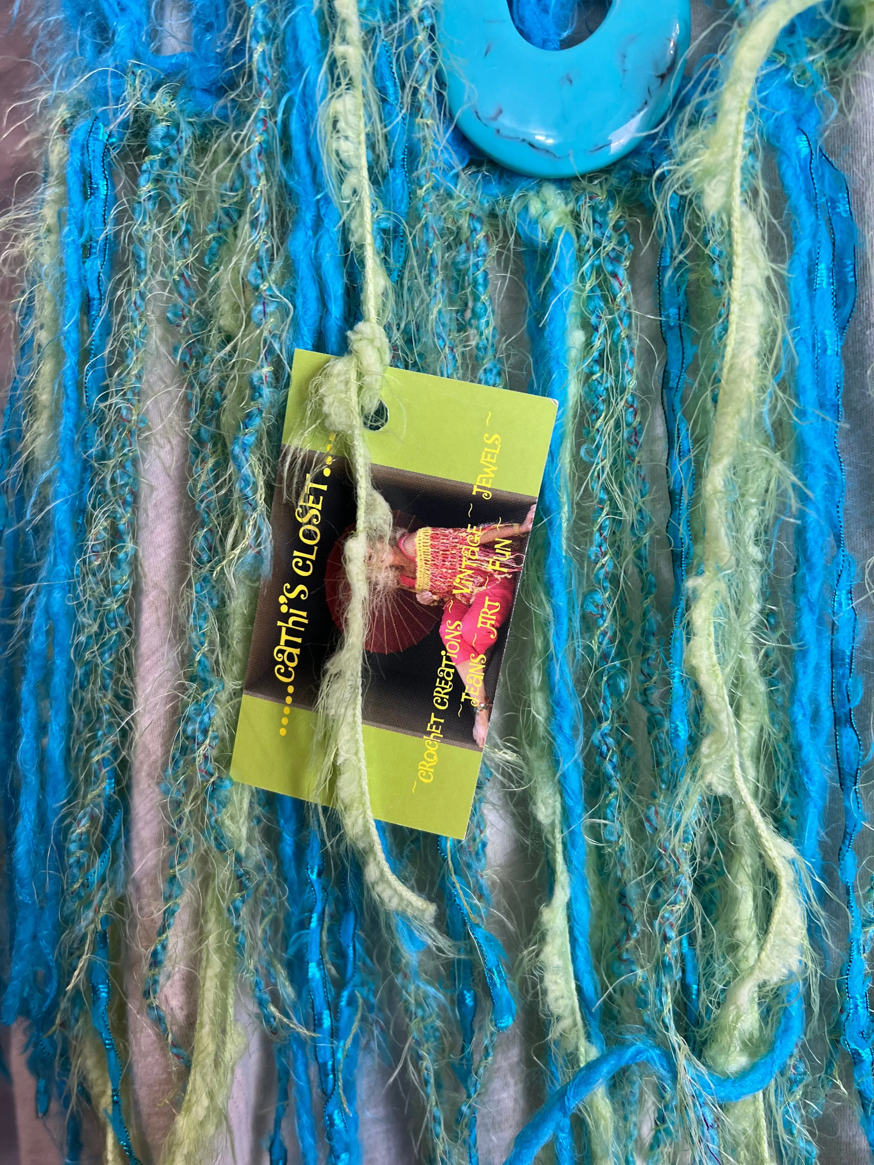 0000A Cathi's Artisan Dusters-Lime/Turq