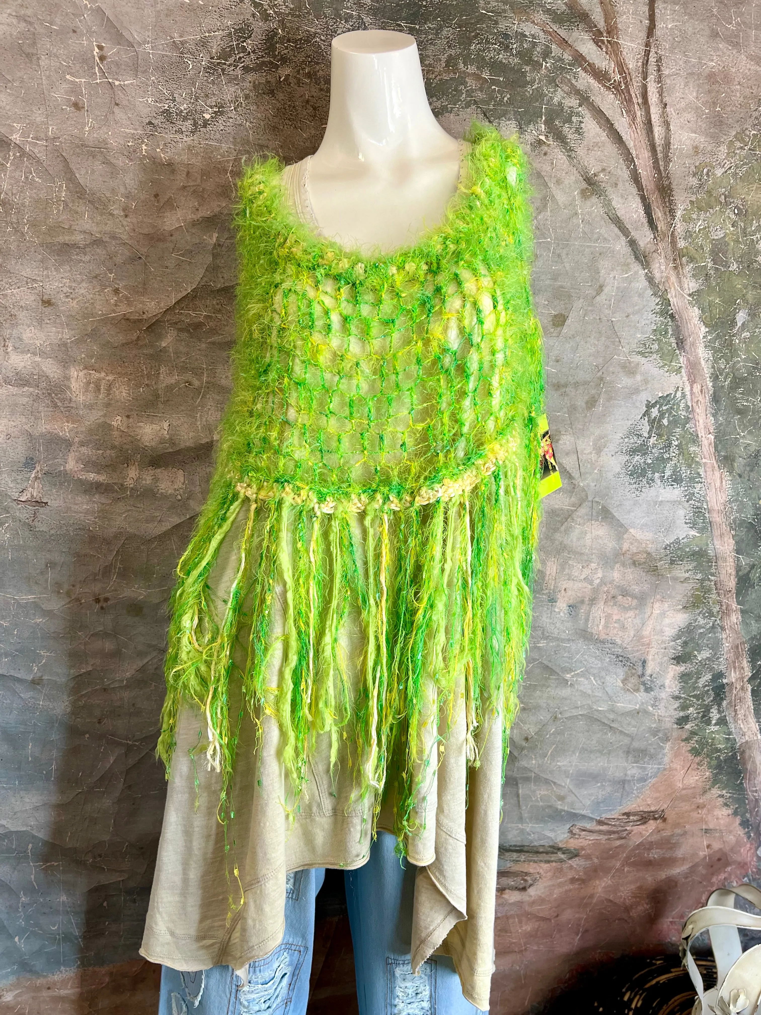 0000A Cathi's Artisan Dusters-Lime/Yellow