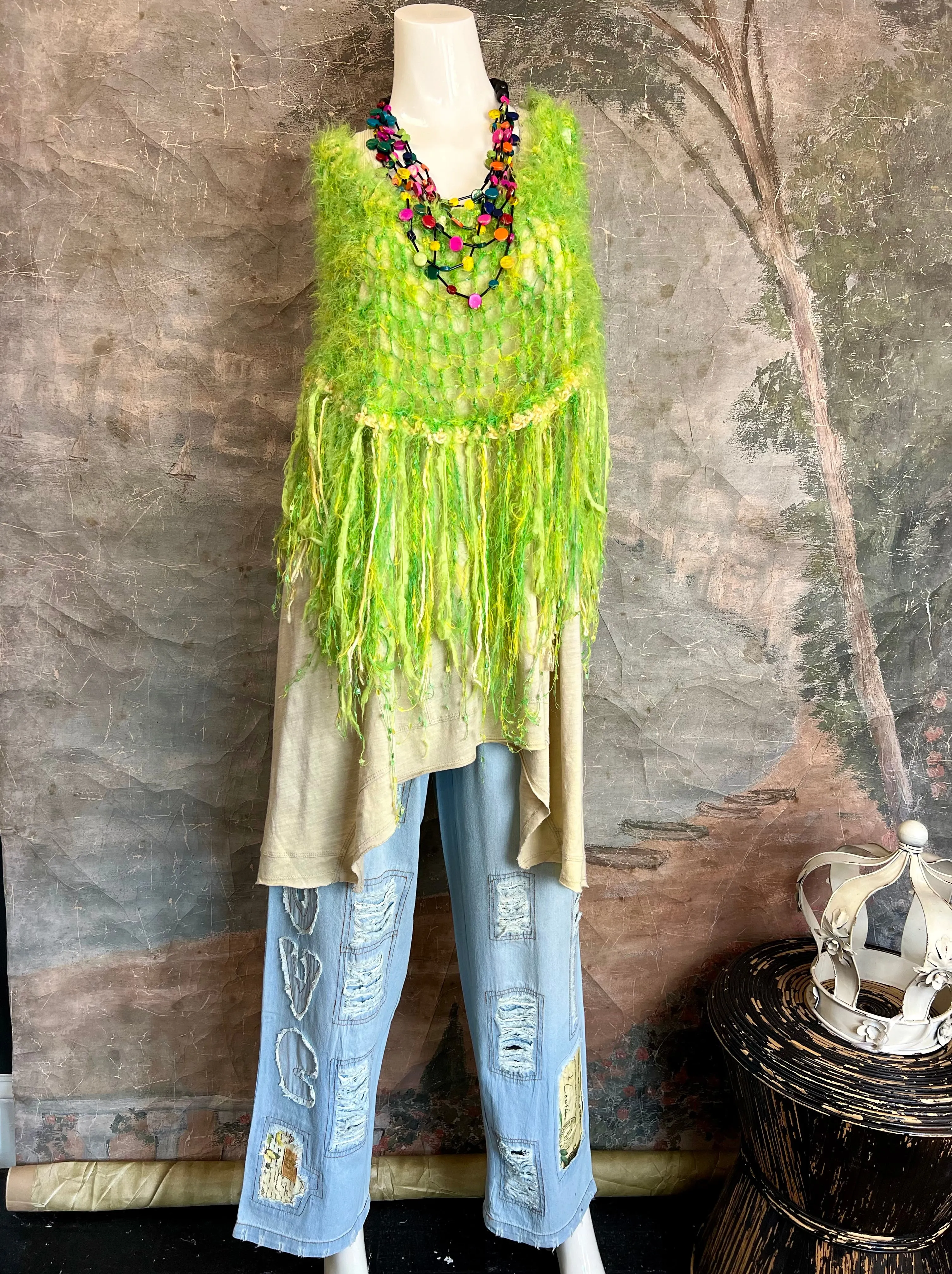 0000A Cathi's Artisan Dusters-Lime/Yellow