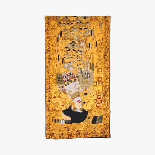 100% Luxurious Silk Scarf Gustav Klimt Famous Painted Scarves The Lady in Gold