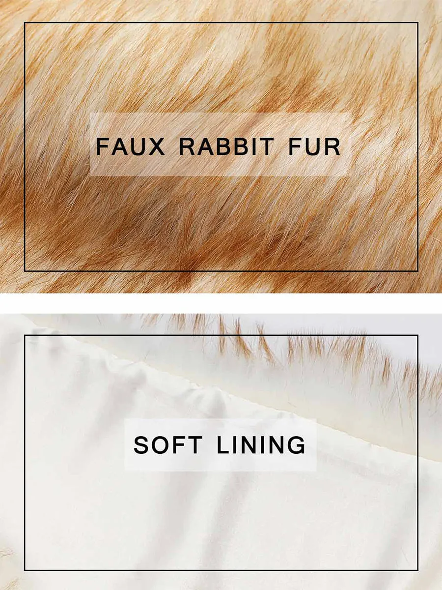 2025 Champagne Faux Fur Warm Winter Wedding Shawl