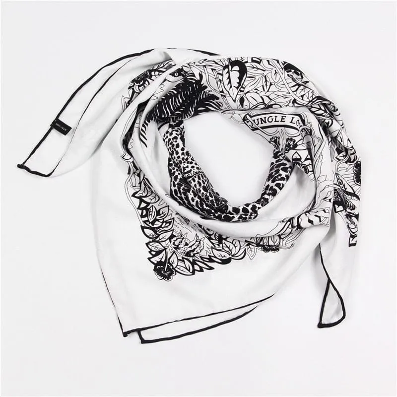 90x90cm Leopard Print Square Silk Scarves Twilly Scarf-Mutiple Patterns