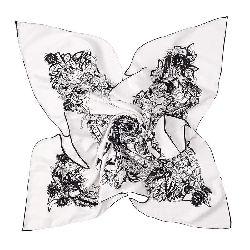 90x90cm Leopard Print Square Silk Scarves Twilly Scarf-Mutiple Patterns