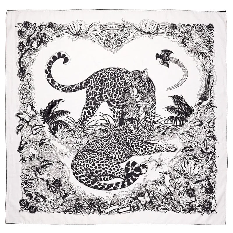 90x90cm Leopard Print Square Silk Scarves Twilly Scarf-Mutiple Patterns