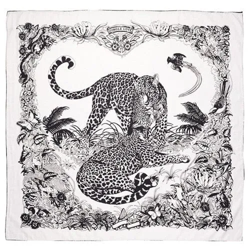 90x90cm Leopard Print Square Silk Scarves Twilly Scarf-Mutiple Patterns