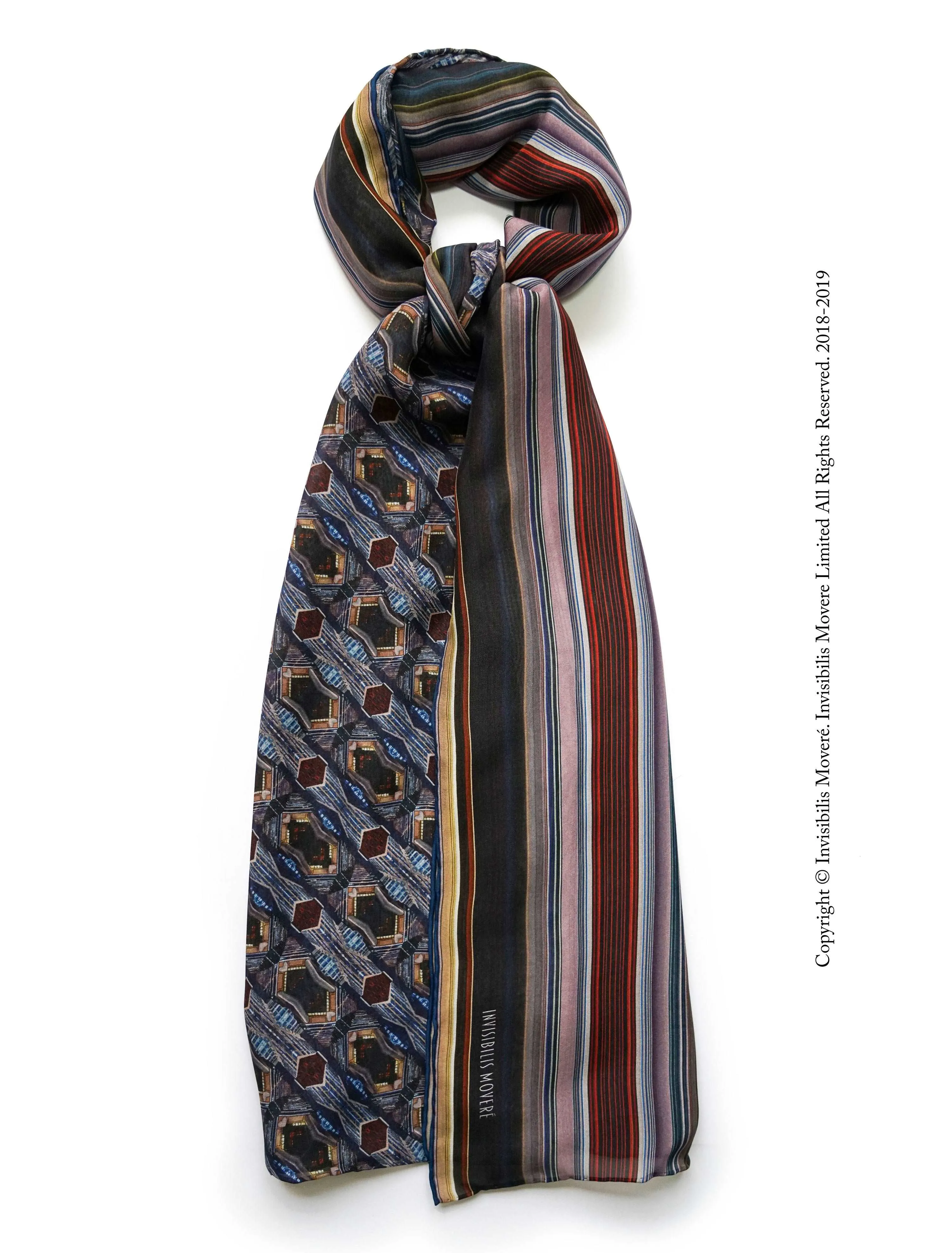 Abstract Stripes - Premium Silk Chiffon Scarf 180/60