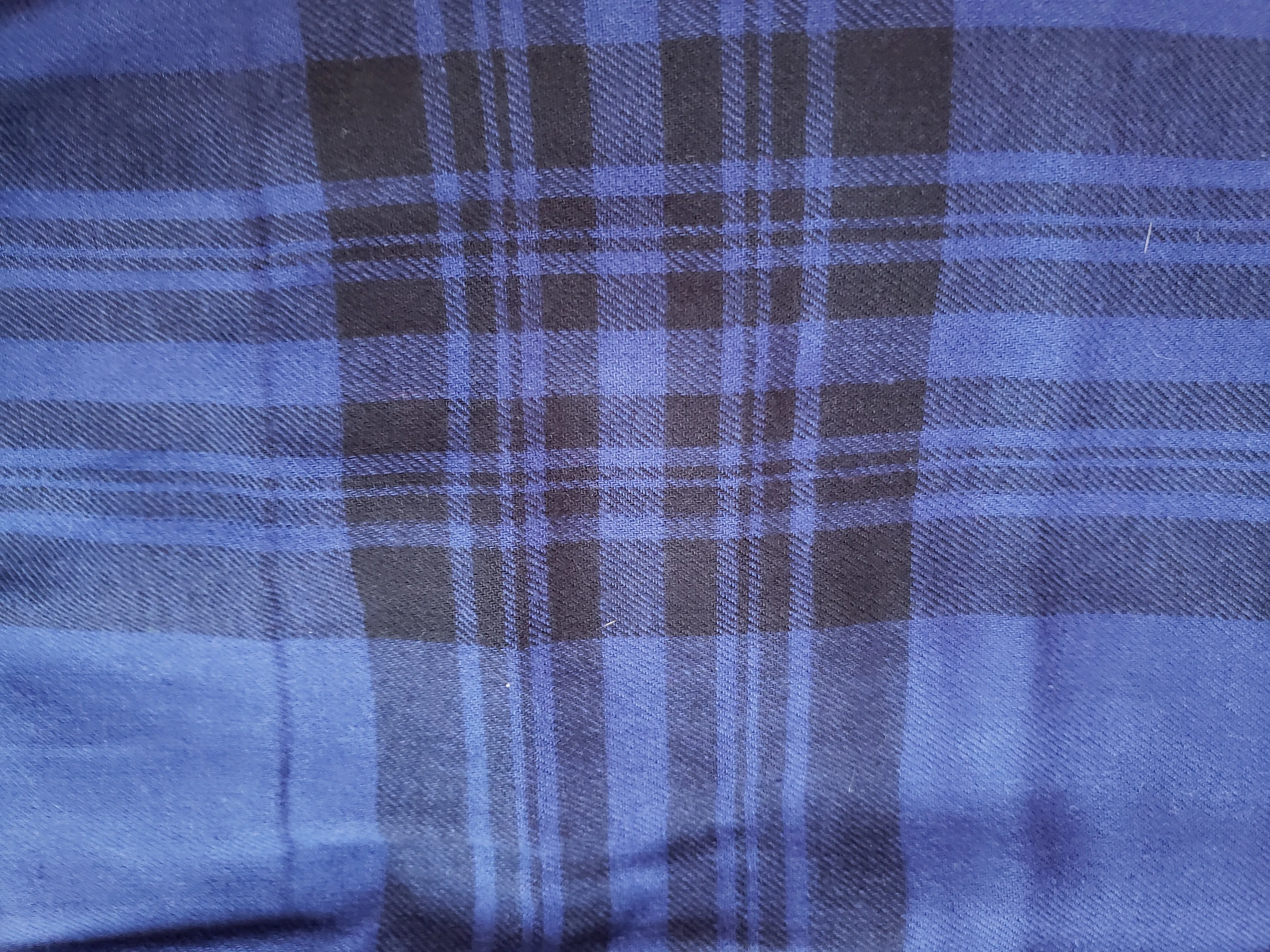 Autumn Infinity Scarf in Blue & Black Plaid