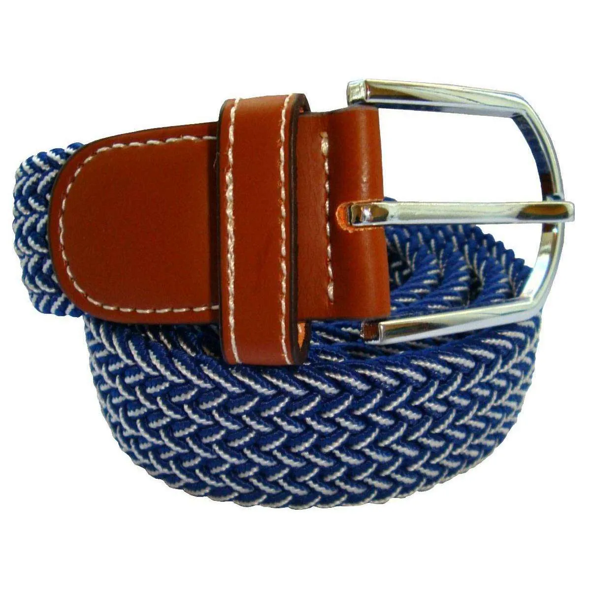 Bassin and Brown Chevron Woven Belt - Blue/White