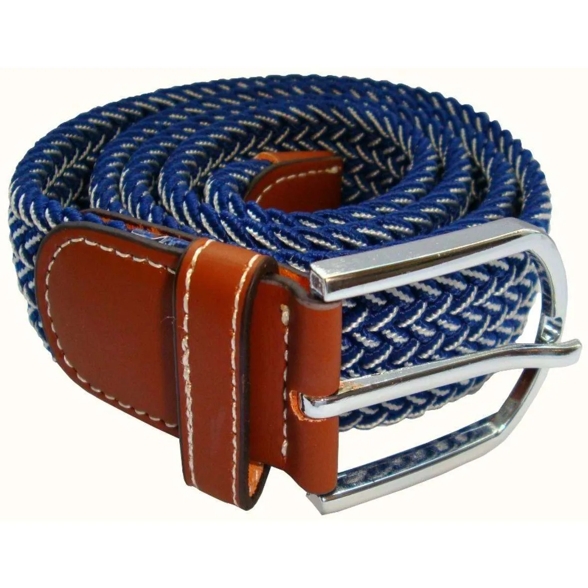 Bassin and Brown Chevron Woven Belt - Blue/White