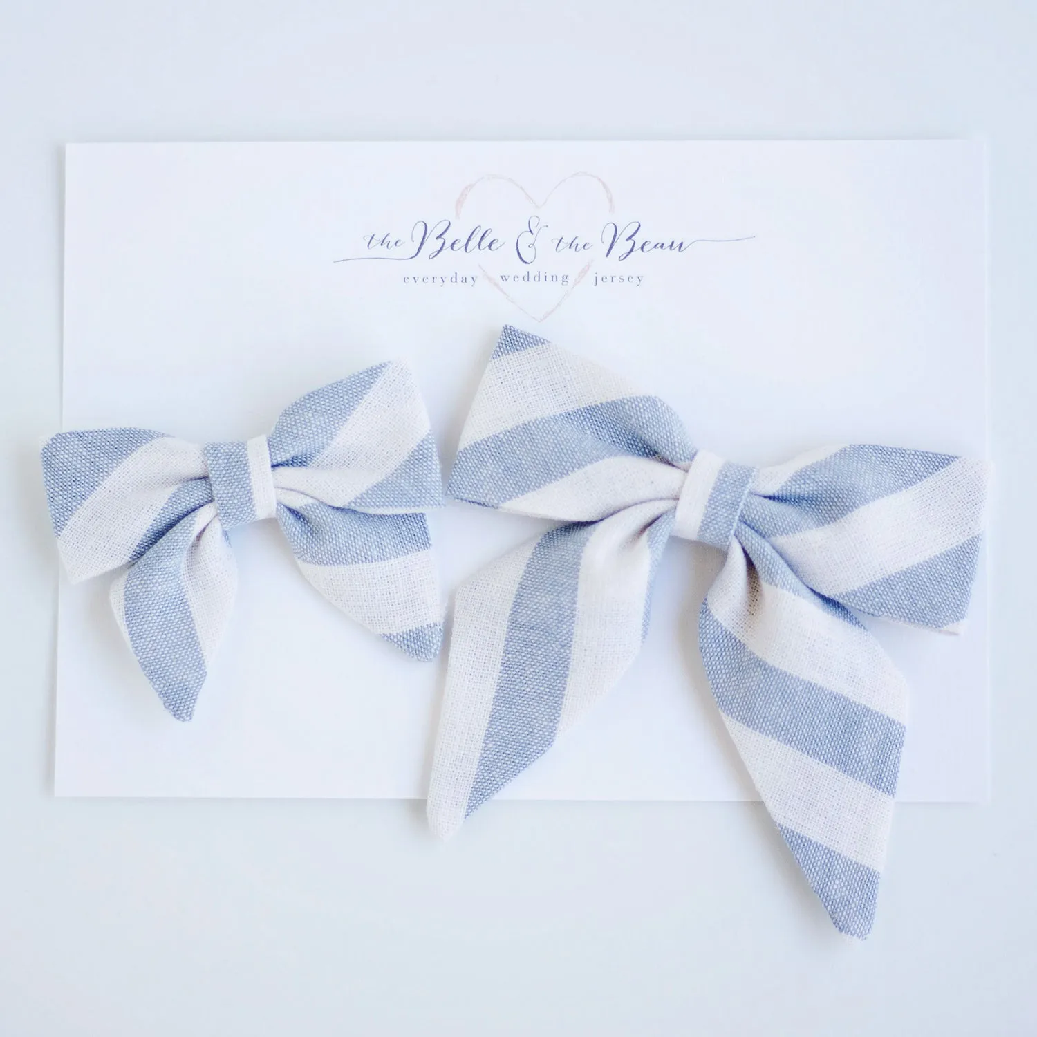 Boy's Necktie / Wide Chambray Linen Stripe