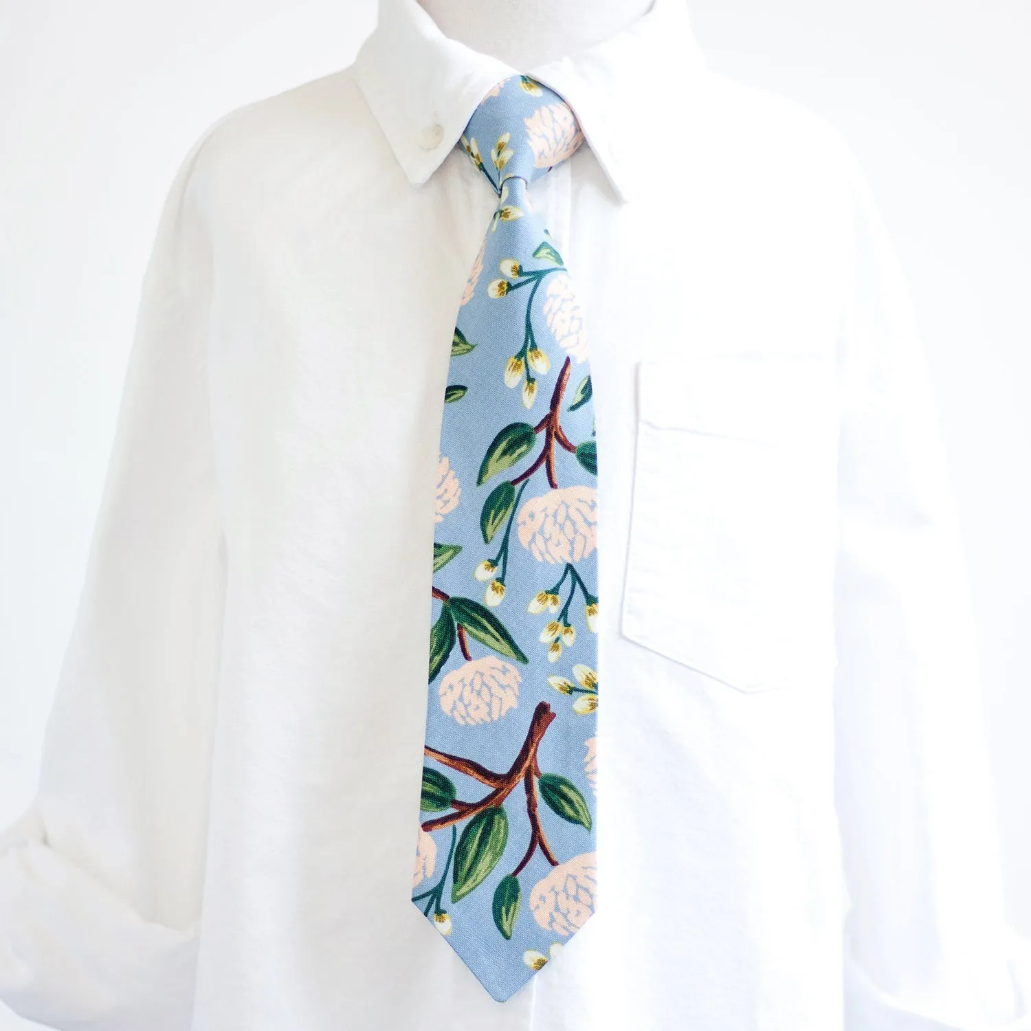 Boy's Pocket Square / Peonies In Dusty Blue