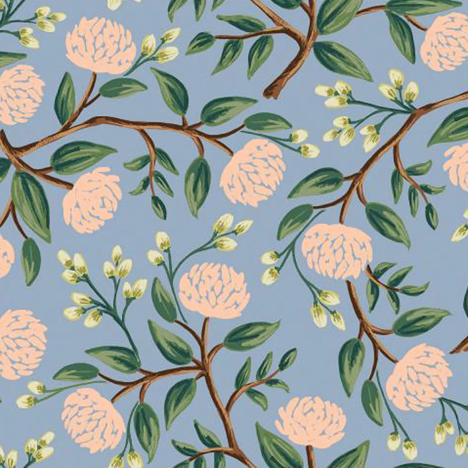 Boy's Pocket Square / Peonies In Dusty Blue