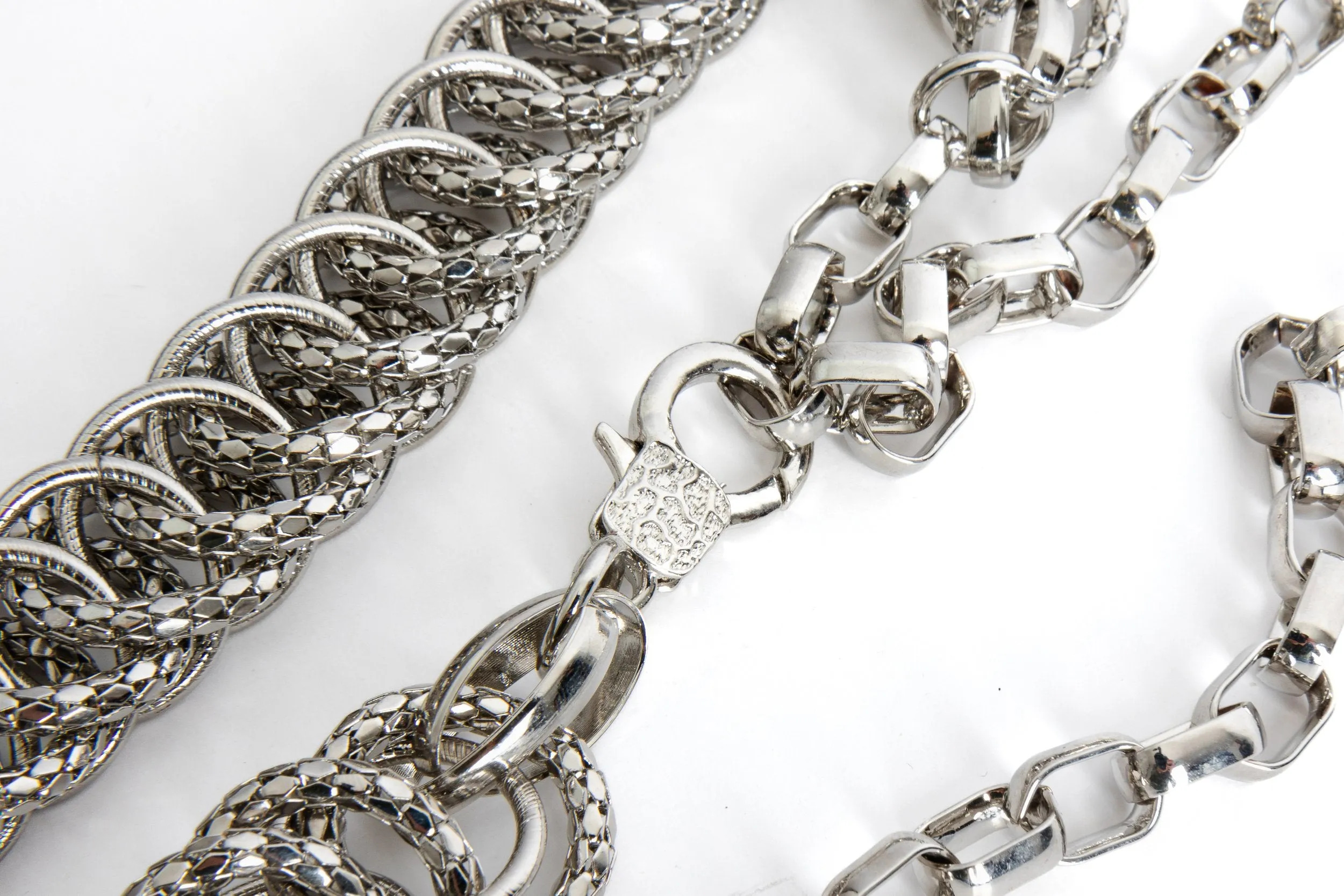 Braided Rings Chain Belt Silver