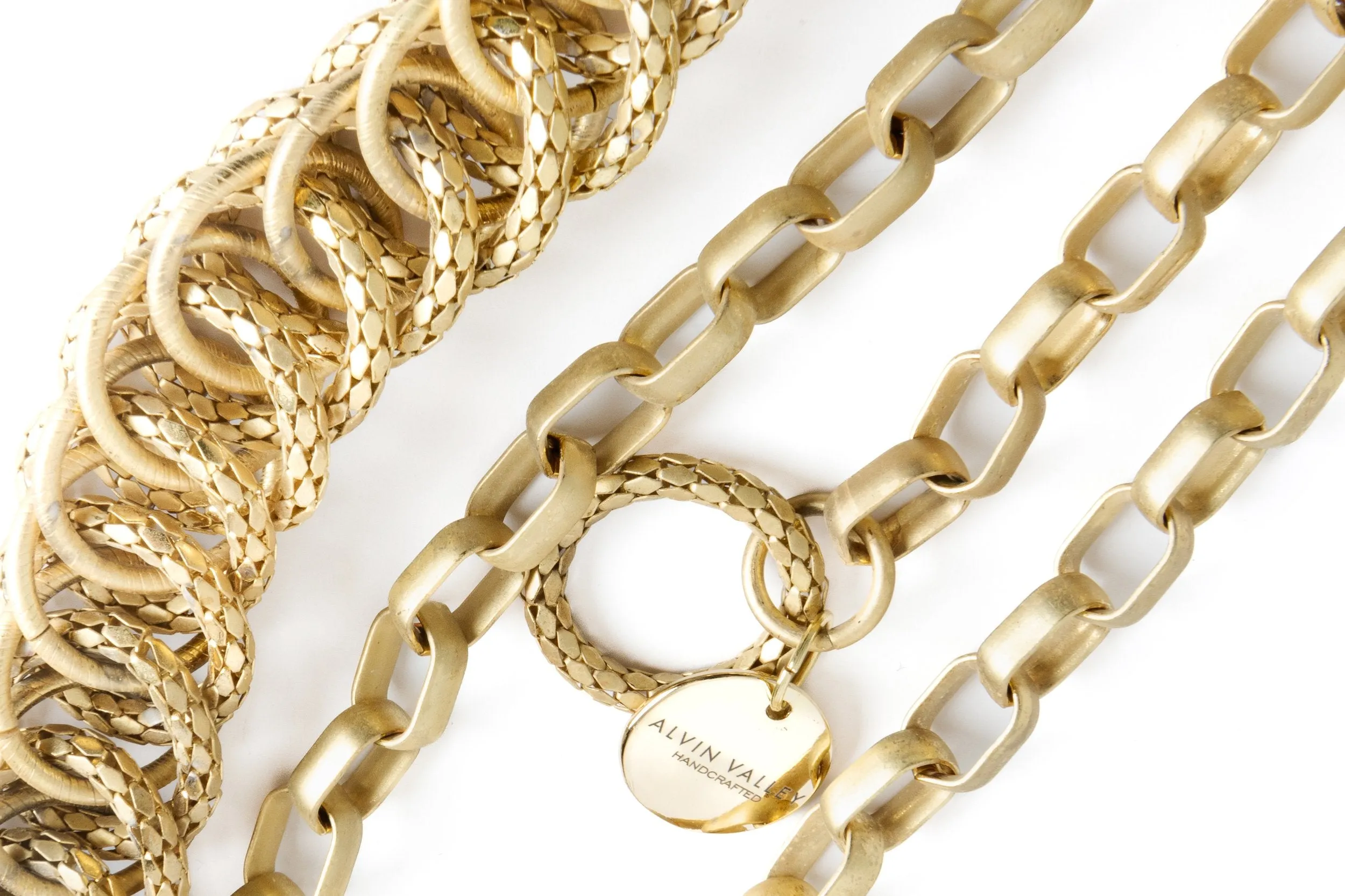 Braided Rings Chain Belt Silver