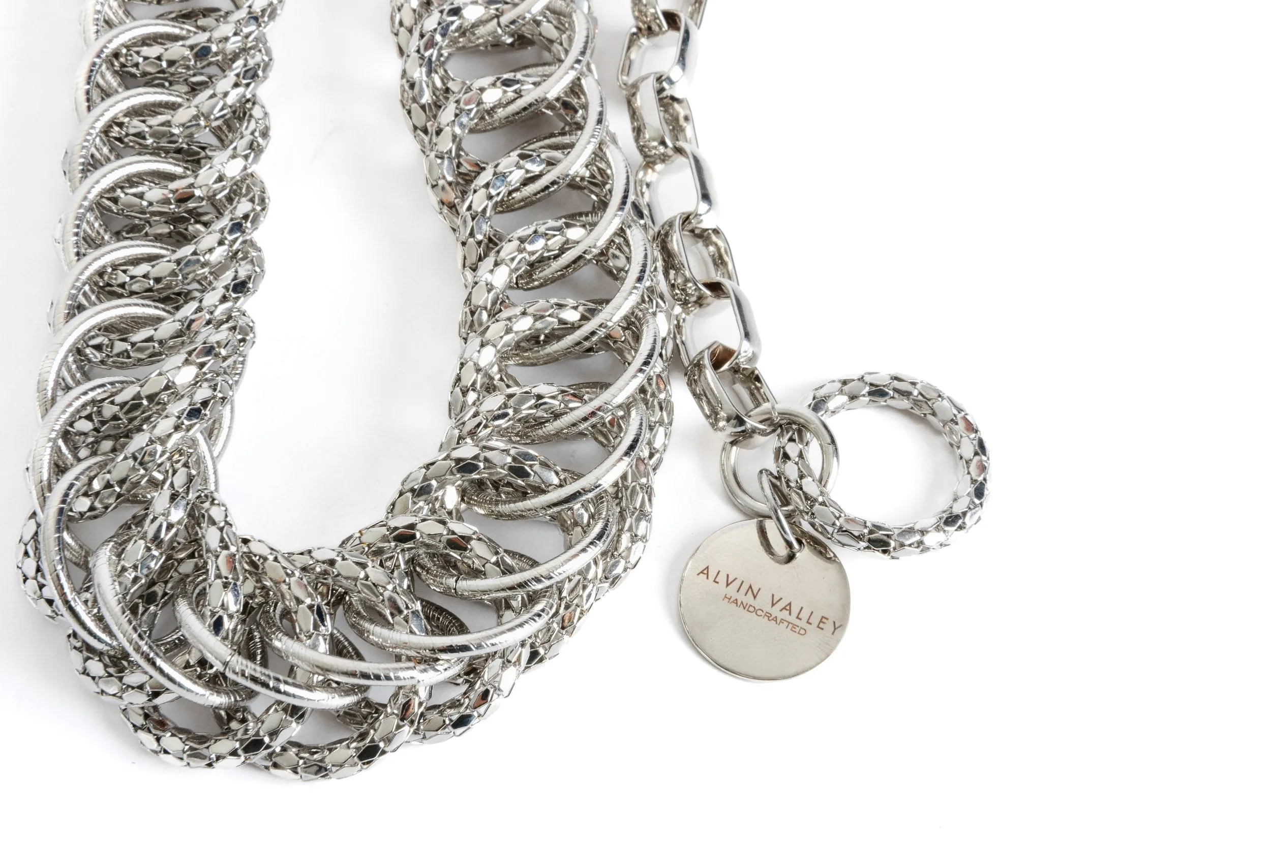Braided Rings Chain Belt Silver
