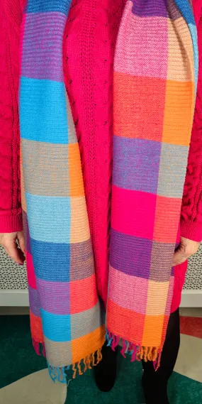 Bright And Cosy Tassel Scarf / Shawl