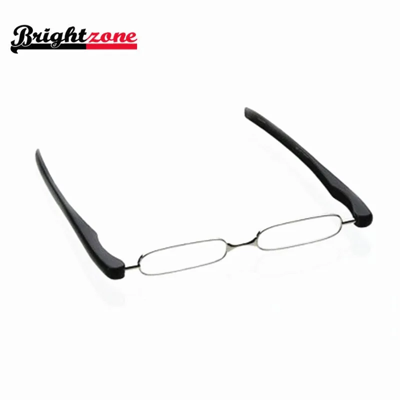 Brightzone Unisex Full Rim Alloy Acetate Folding Reading Glasses 360e