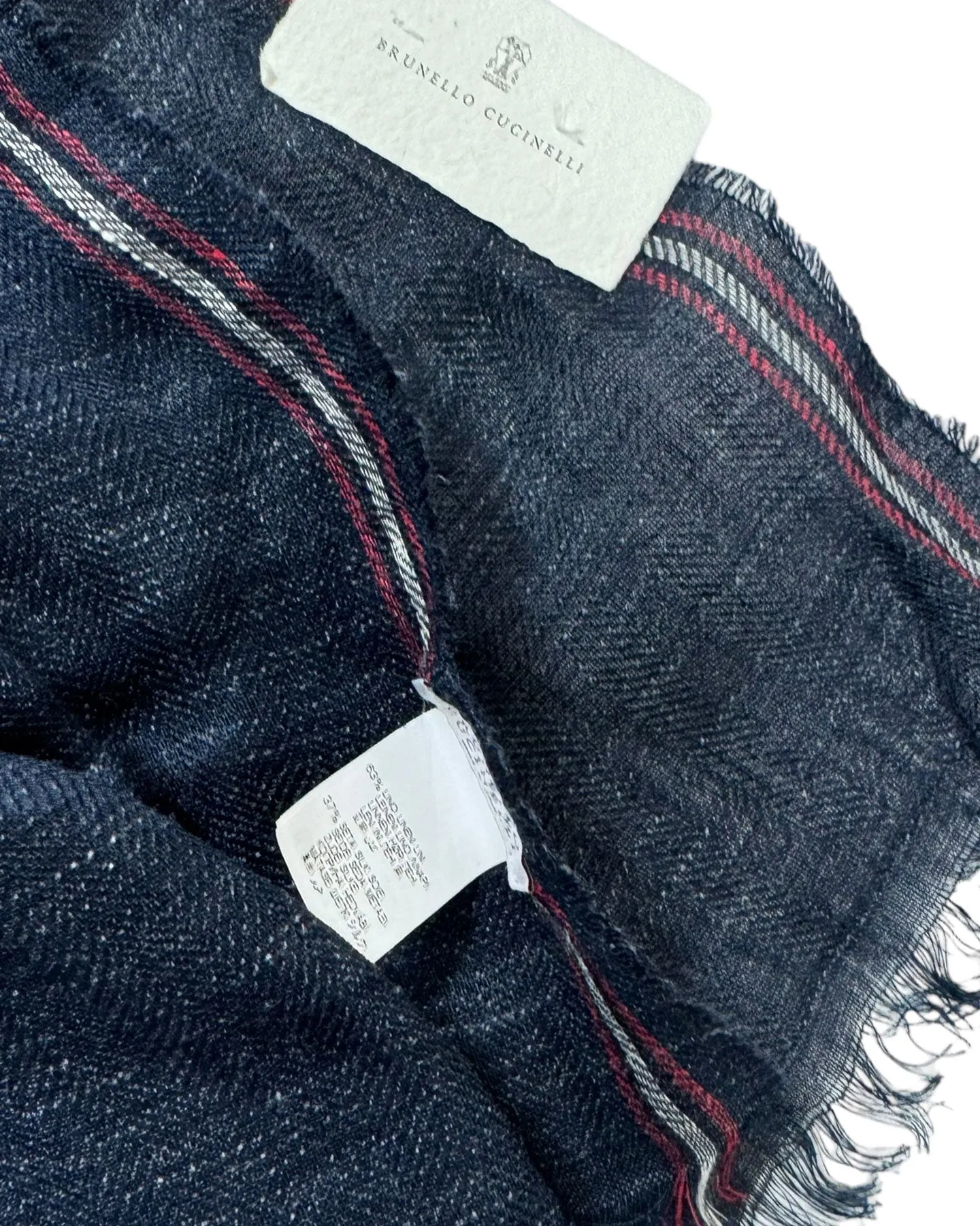 Brunello Cucinelli Scarf Dark Blue Linen Silk Men Shawl BLACK FRIDAY SALE