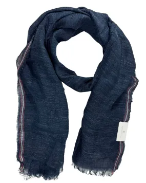 Brunello Cucinelli Scarf Dark Blue Linen Silk Men Shawl BLACK FRIDAY SALE
