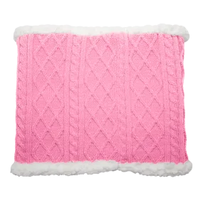 Cable Knit Snood Neck Warmer | Pink