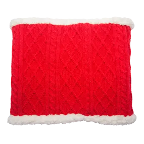 Cable Knit Snood Neck Warmer | Red