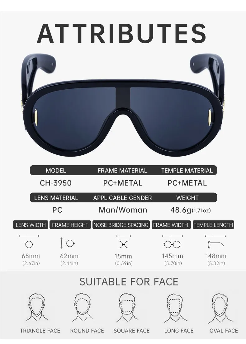 Candy Classy Design Punk Oversize Unisex  Sunglass