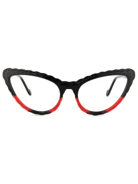 Cat Eye Optical Eyeglass Frames Wicked Orange-red Detail