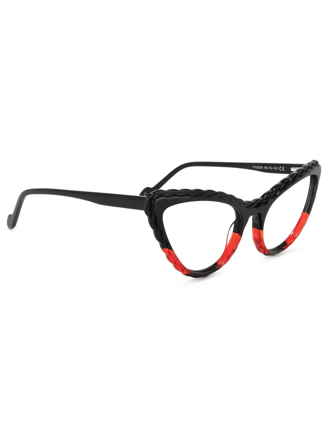 Cat Eye Optical Eyeglass Frames Wicked Orange-red Detail
