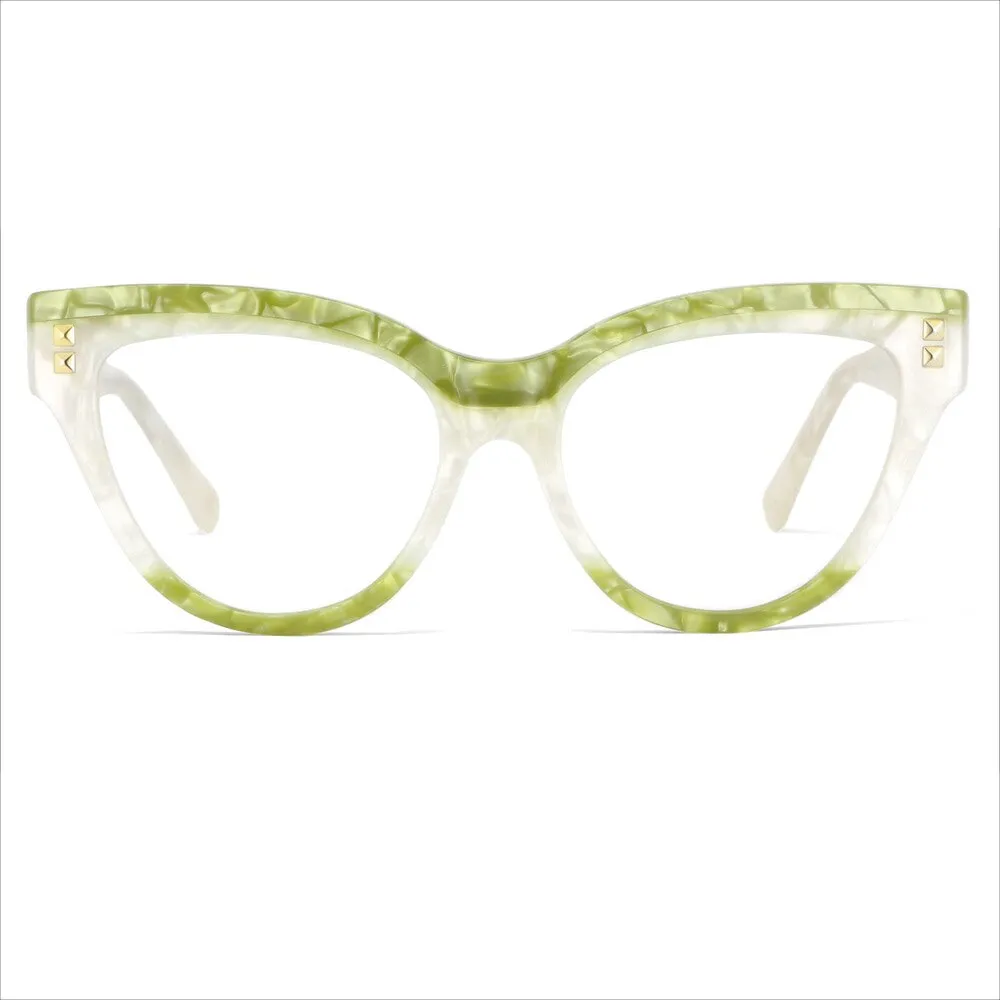 CCspace Unisex Full Rim Oversized Cat Eye Acetate Frame Eyeglasses 49795