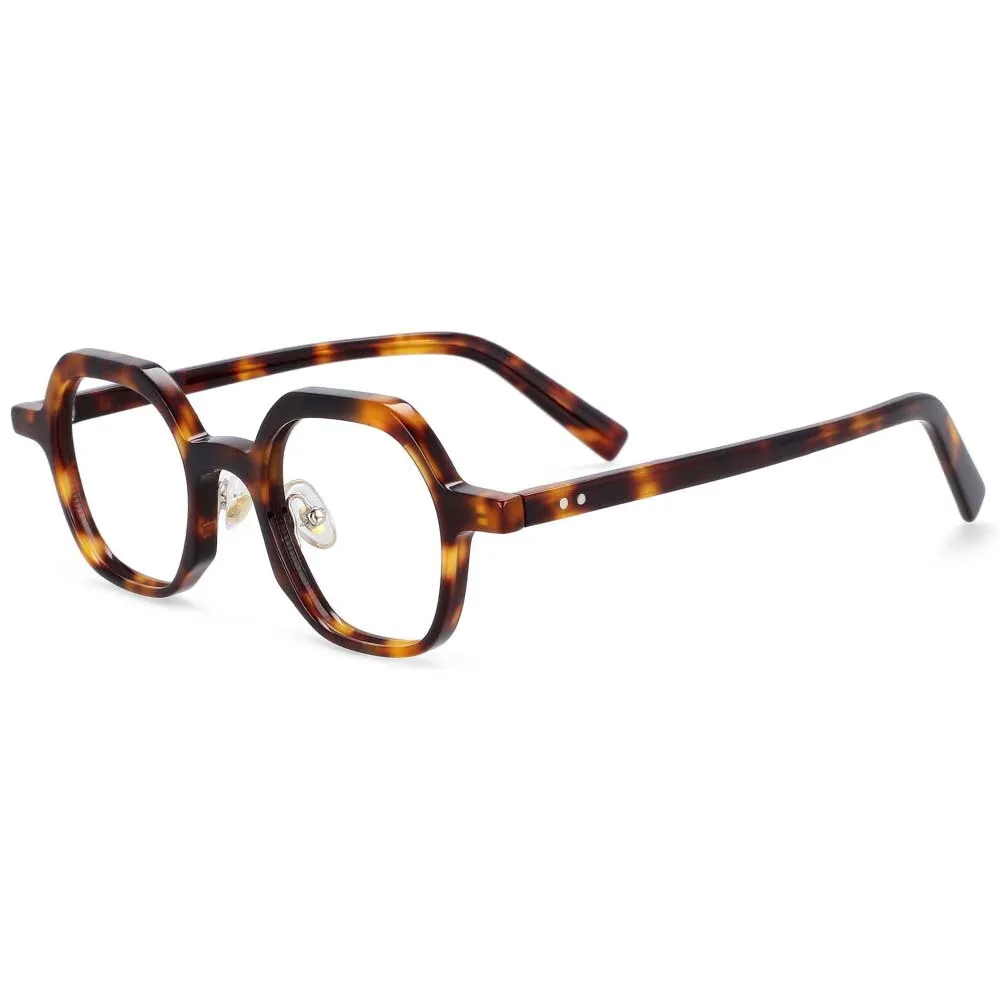 CCspace Unisex Full Rim Polygonal Acetate Frame Eyeglasses 54229