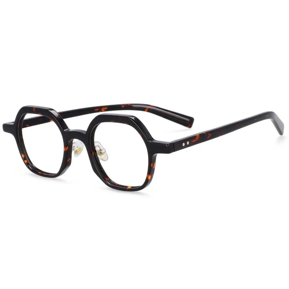 CCspace Unisex Full Rim Polygonal Acetate Frame Eyeglasses 54229