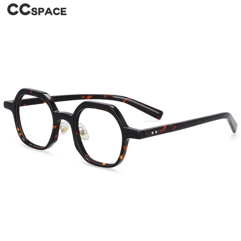 CCspace Unisex Full Rim Polygonal Acetate Frame Eyeglasses 54229