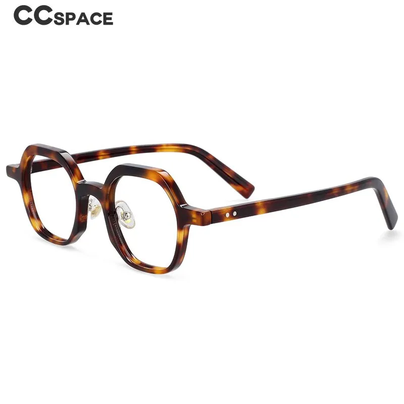 CCspace Unisex Full Rim Polygonal Acetate Frame Eyeglasses 54229