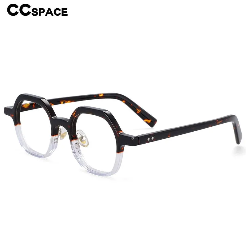 CCspace Unisex Full Rim Polygonal Acetate Frame Eyeglasses 54229