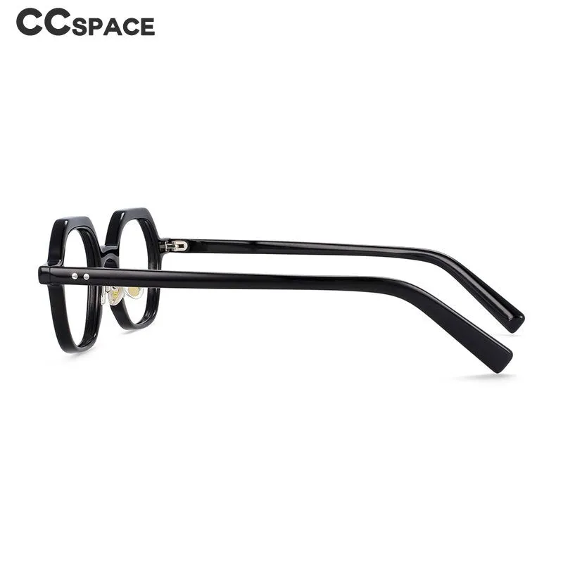 CCspace Unisex Full Rim Polygonal Acetate Frame Eyeglasses 54229