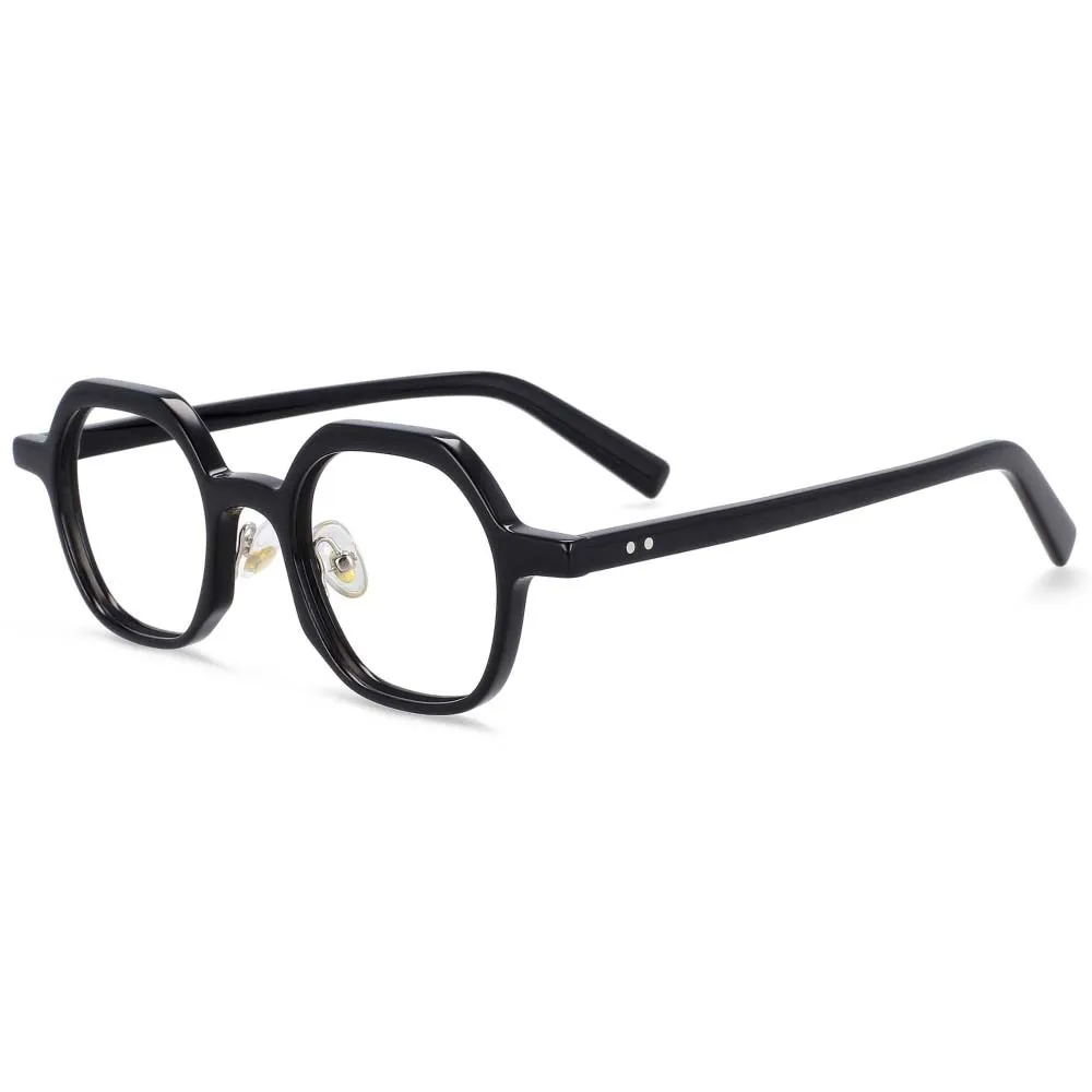 CCspace Unisex Full Rim Polygonal Acetate Frame Eyeglasses 54229