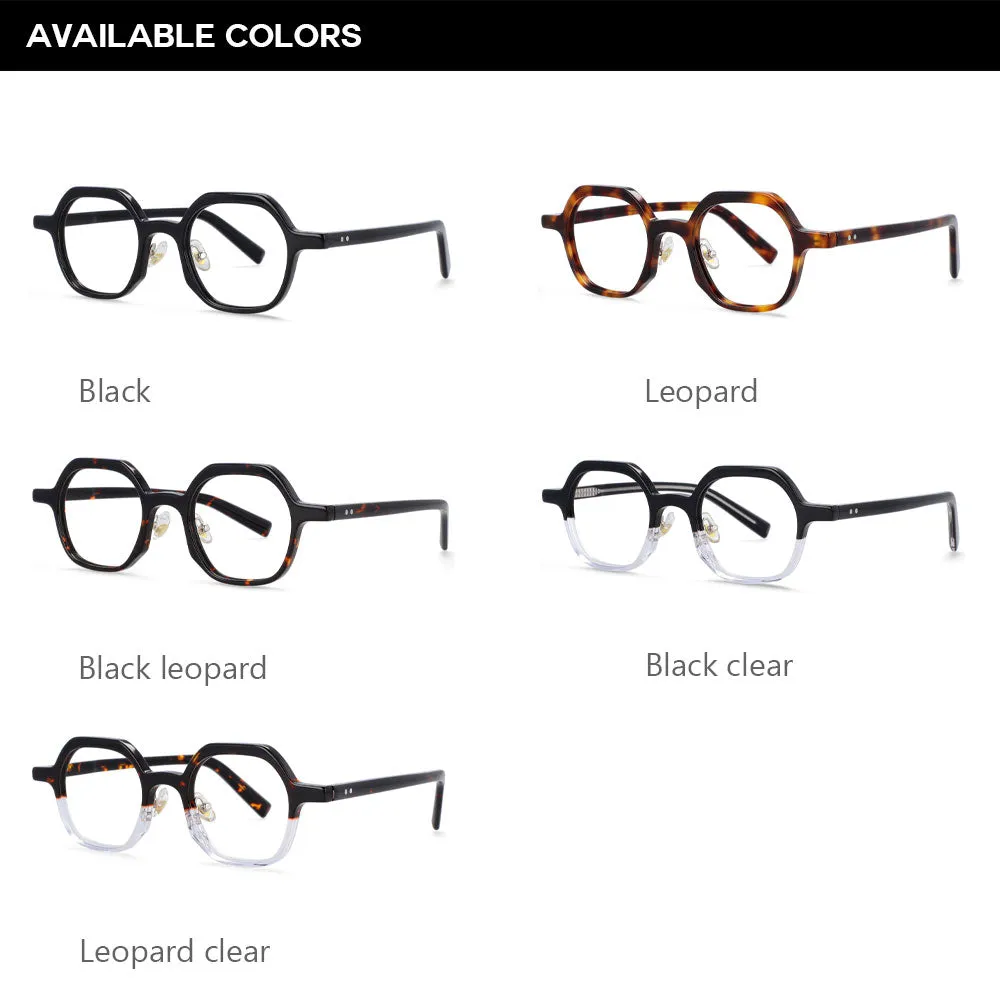 CCspace Unisex Full Rim Polygonal Acetate Frame Eyeglasses 54229
