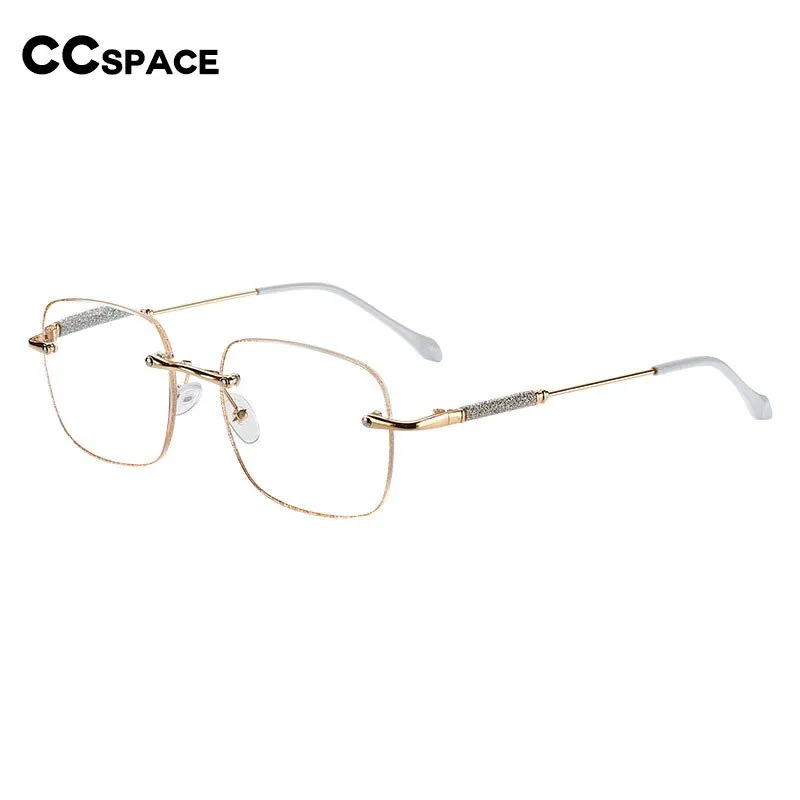 CCspace Unisex Rimless Square Alloy Hyperopic Reading Glasses 55738