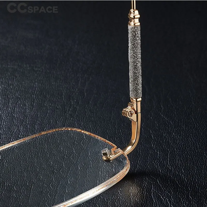 CCspace Unisex Rimless Square Alloy Hyperopic Reading Glasses 55738