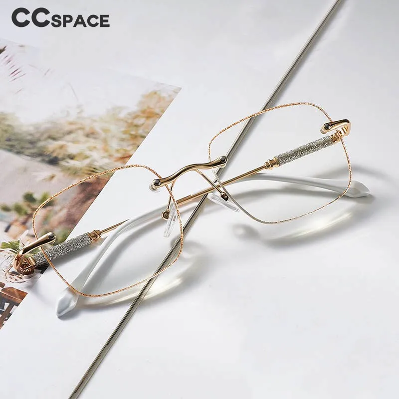 CCspace Unisex Rimless Square Alloy Hyperopic Reading Glasses 55738