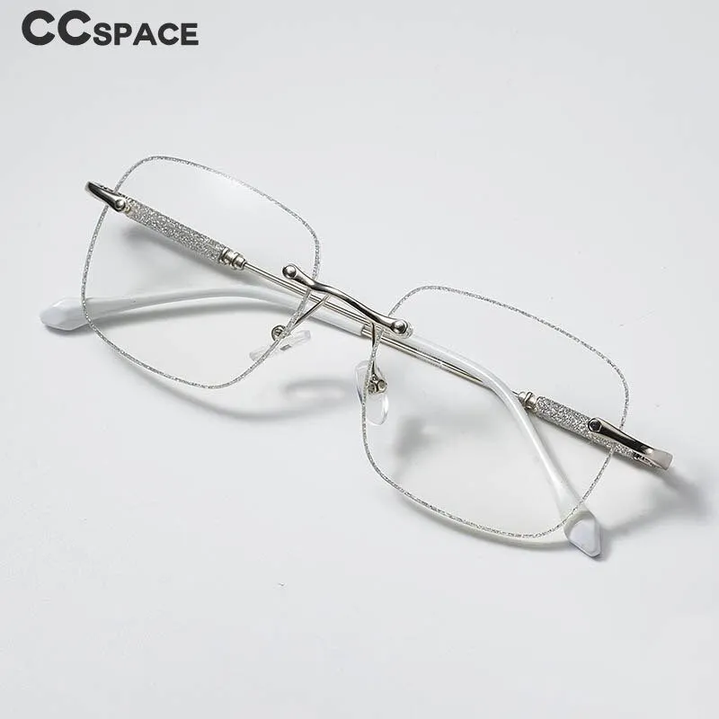 CCspace Unisex Rimless Square Alloy Hyperopic Reading Glasses 55738