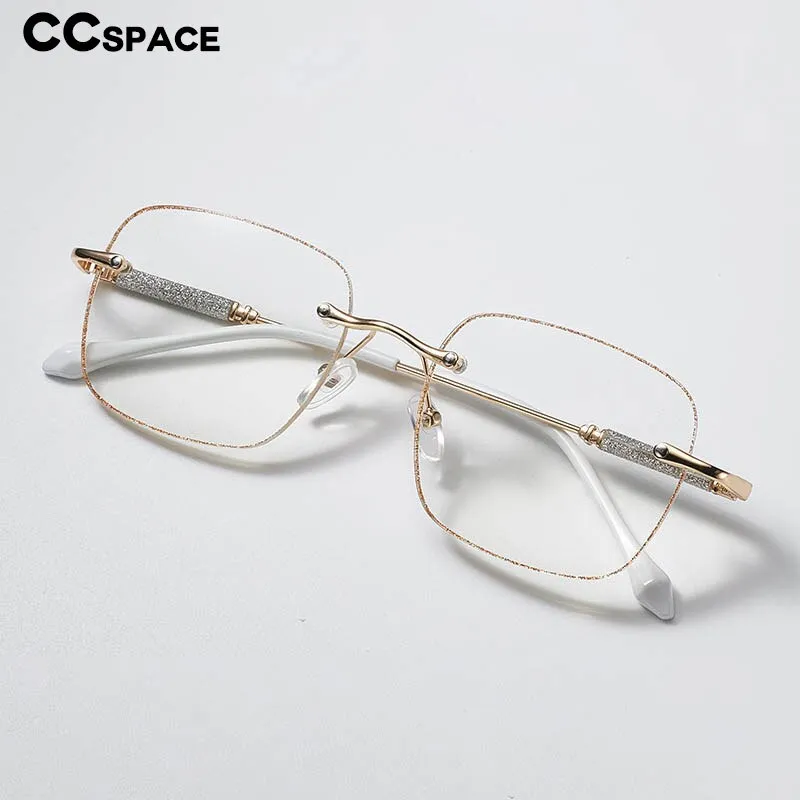 CCspace Unisex Rimless Square Alloy Hyperopic Reading Glasses 55738
