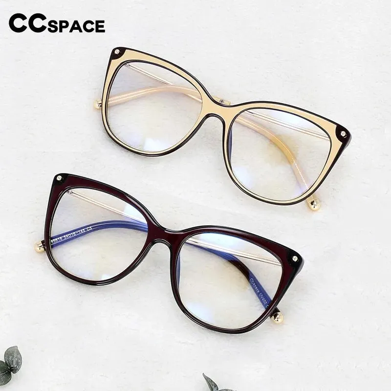 CCspace Women's Full Rim Cat Eye Tr 90 Titanium Reading Glasses R45818