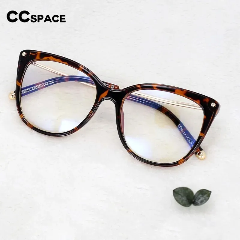 CCspace Women's Full Rim Cat Eye Tr 90 Titanium Reading Glasses R45818