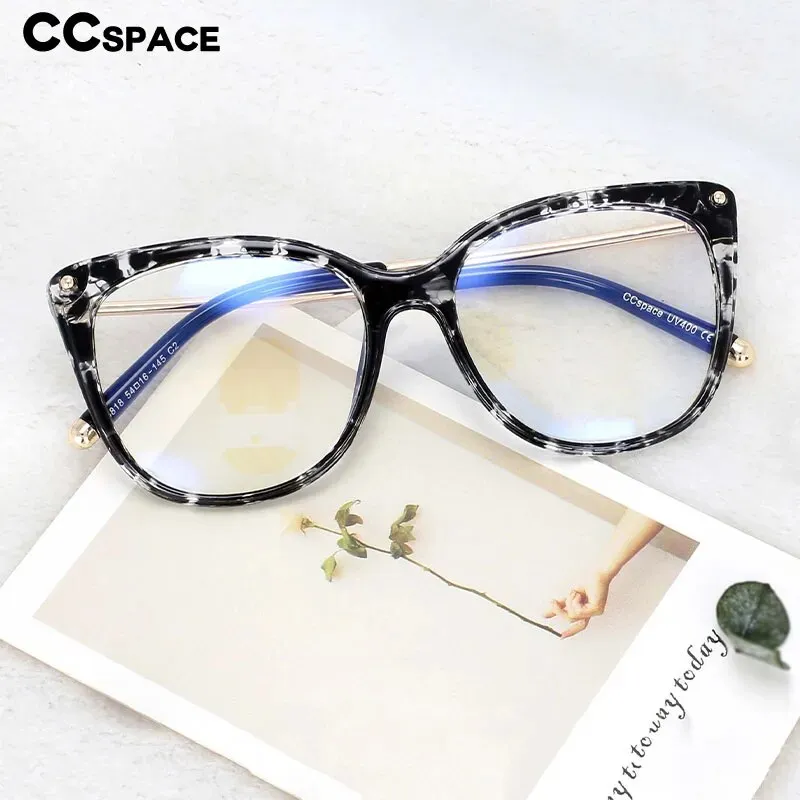 CCspace Women's Full Rim Cat Eye Tr 90 Titanium Reading Glasses R45818