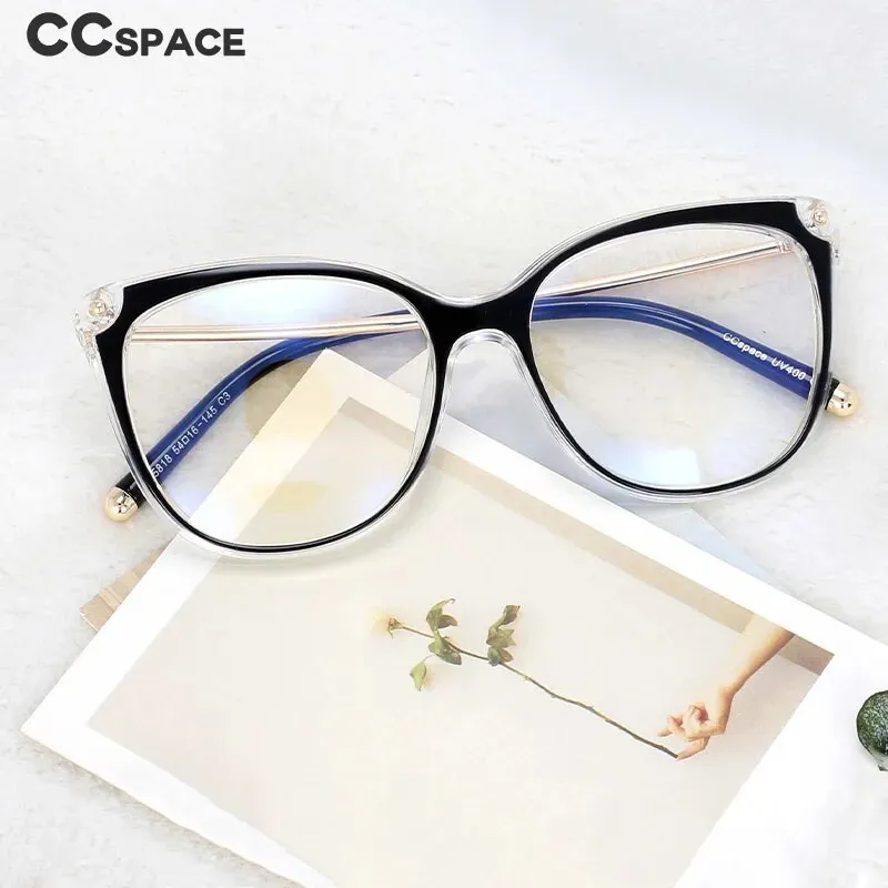 CCspace Women's Full Rim Cat Eye Tr 90 Titanium Reading Glasses R45818