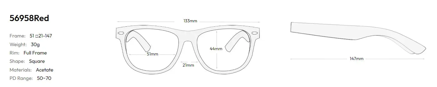 CCspace Women's Full Rim Oversized Square Acetate Hyperopic Reading Glasses R56958