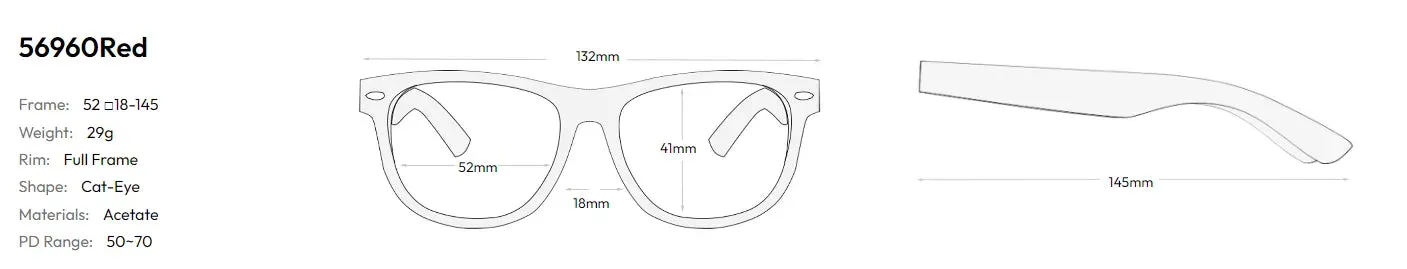 CCspace Women's Full Rim Square Cat Eye Acetate Reading Glasses R56960
