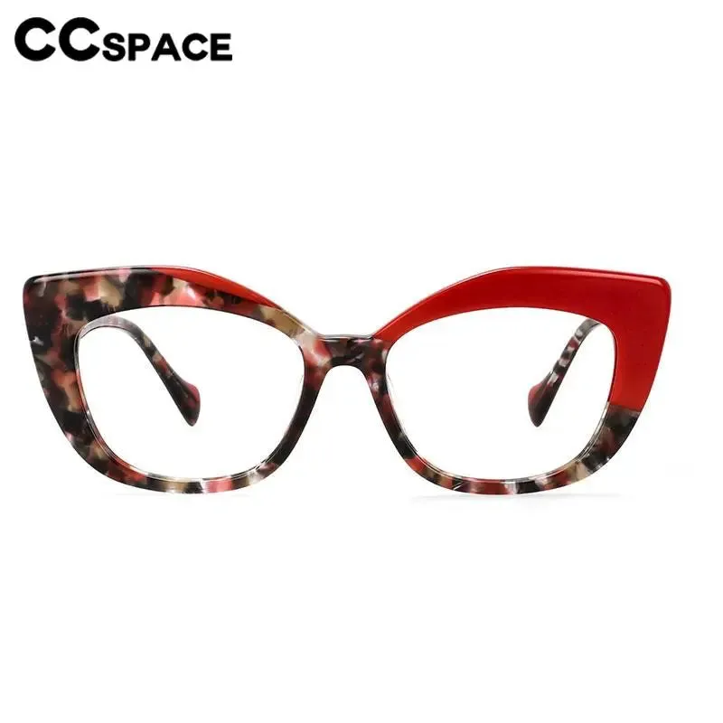 CCspace Women's Full Rim Square Cat Eye Acetate Reading Glasses R56960