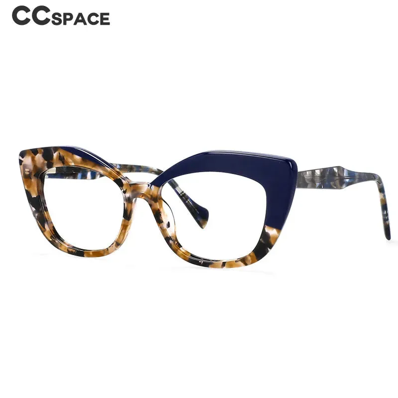 CCspace Women's Full Rim Square Cat Eye Acetate Reading Glasses R56960